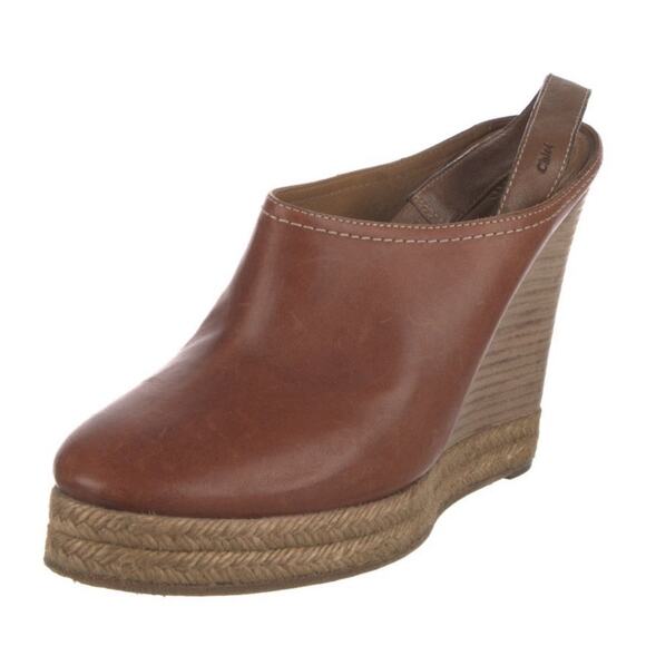 Chloe Sabo Leather Platform Slingback Espadrille Size EU 41 - Picture 1 of 5